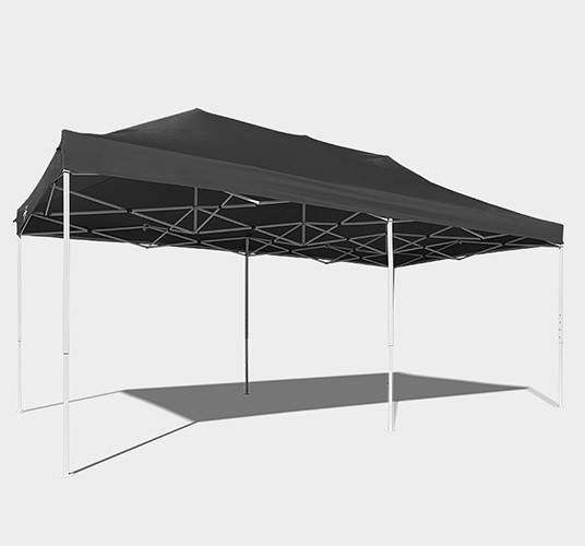 Gazebo pieghevole 6x3 nero aperto