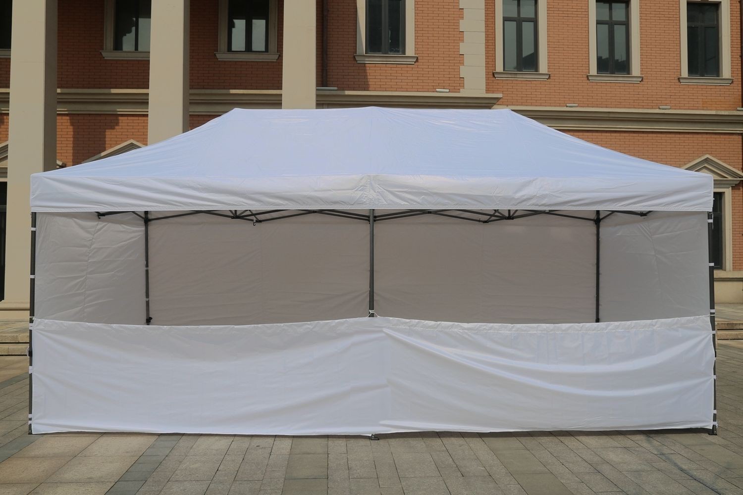Gazebo 6x3 bianco con pareti montate