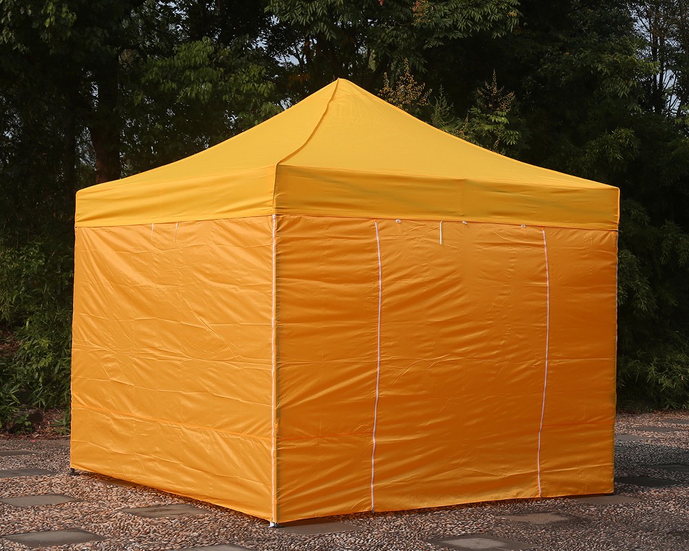 Gazebo pieghevole 3x3 giallo professionale con pareti laterali