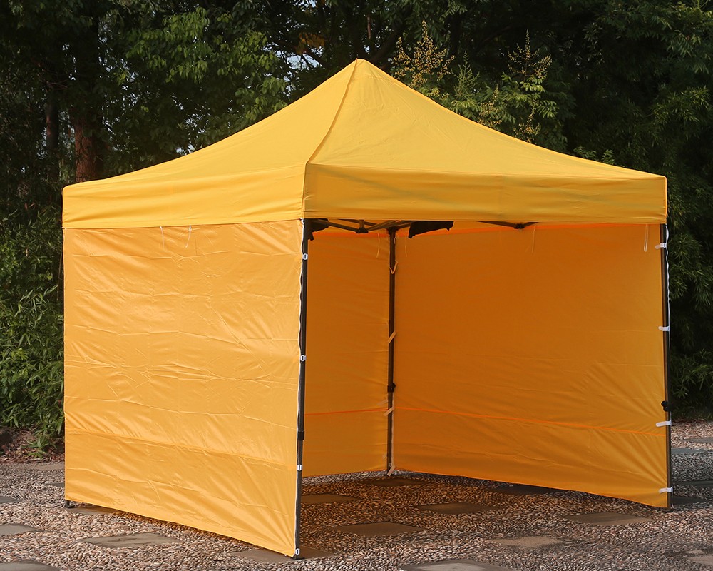 Parete con porta a zip del gazebo 3x3 giallo