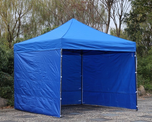 Parete con porta a zip del gazebo 3x3 blu