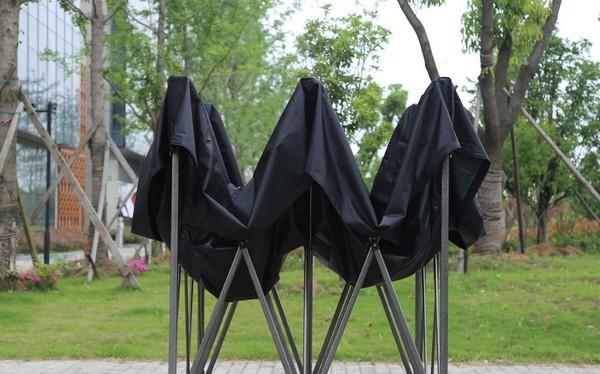 Gazebo 3x3 nero in apertura