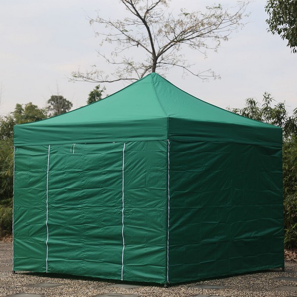 Gazebo pieghevole 3x3 verde professionale con pareti laterali