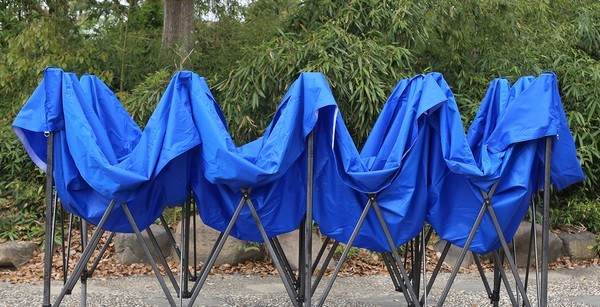 Gazebo 6x3 blu in apertura