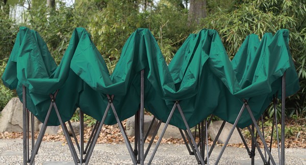 Gazebo 6x3 verde in apertura