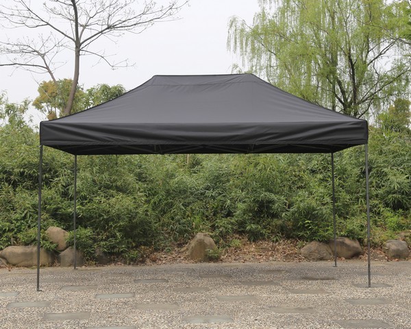 Gazebo pieghevole 4,5x3 nero aperto