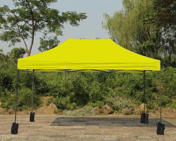 Gazebo pieghevole 4,5x3 giallo aperto